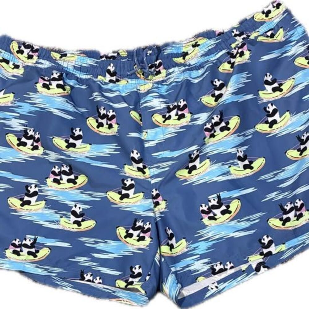 Panda Banana Boat Print 5" Inseam Swim Trunks NWT Size 3XL (48-50)